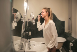 brushing teeth